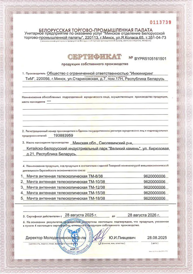 Engineering TiM certificate